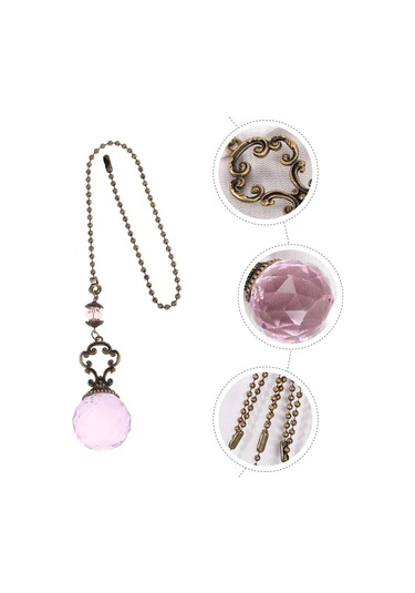 2pcs Fan Fan Işık Asma Zinciri Ev Dekorasyon Araba Trim Crystal Ball Kolye Tavan Fan Çekme Zinciri