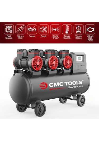 Cmc Cmc-0914 100 Litre Sessiz Yağsız Hava Kompresörü 6 Hp