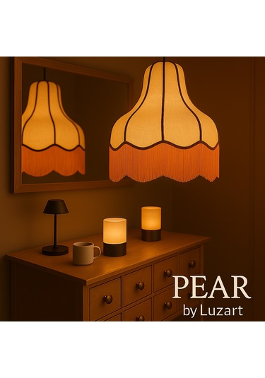 Pear Sarkıt Avize Bej Kumaş