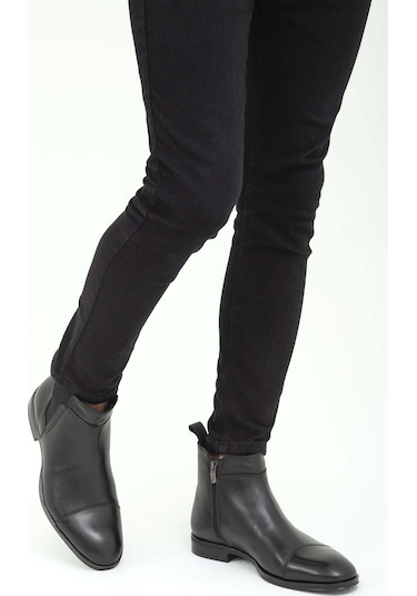 Tamer Tanca Erkek Hakiki Deri Siyah Chelsea Bot 183 25259 Erk Bot Sk22/23 Syh/syh Fltr Siyah