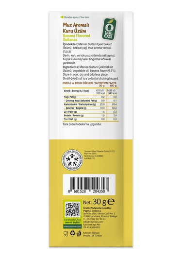 Muz Aromalı Üzüm 18x30g Diğer