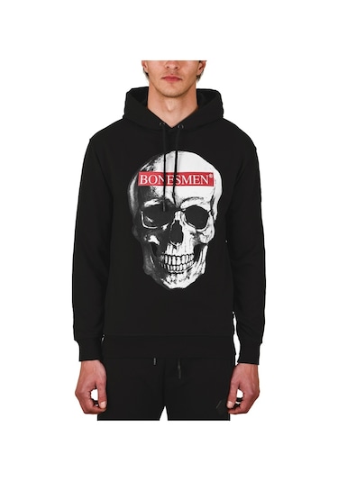 Bonesmen Erkek Kapüşonlu Sweatshirt (463017489) Siyah