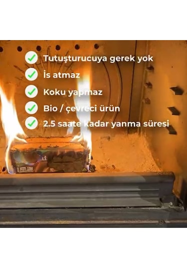 Kaminblock Lüx Şömine Odunu Tekli