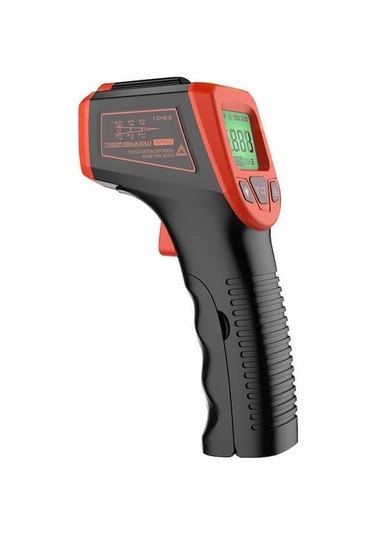 Moly Endüstriyel Entegre Sıcaklık Ölçer -50 C/+600 C, 12:1 Mesafe-oran, Ayarlanabilir Emisyon Oranı, Plastik Kırmızı