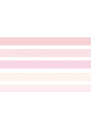 Cbtx 5 Rulo / Kutu 3 M Washi Dıy Dekorasyon El Kitabı Bant Seti, Renk: Kız Pembesi