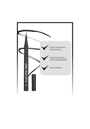 Note Cosmetique Precision Kalem Likit Eyeliner Keçe Uçlu - Siyah