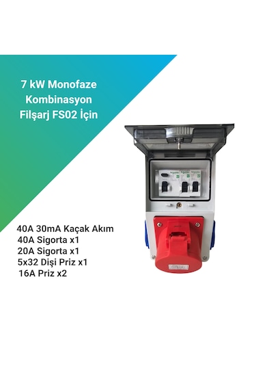 Filşarj 7.4 Kw Monofaze Kombinasyon Kutusu