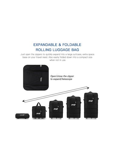 Dianziye Genişletilebilir Tekerlekli Seyahat Çantası - Oxford Malzeme, Sırt Askılı, Orta Boy 47x25x80 Cm Çok Renkli