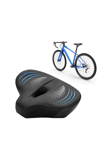 Suntek Bisiklet Koltuğu Yumuşak Geniş Pu Deri Su Siyah-mavi Siyah - Mavi
