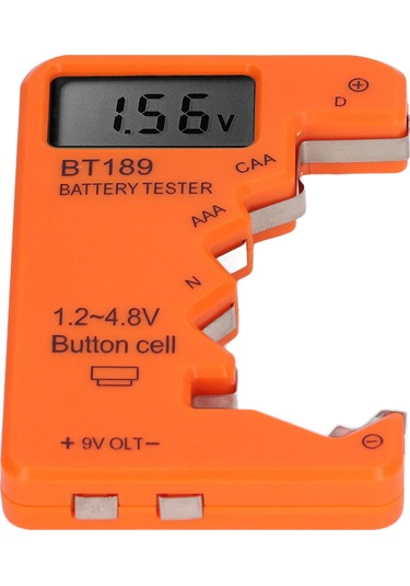 Vkemall Bt189 Turuncu Pil Test Cihazı - Aa/aaa/c/d/n/9v/6f22 Ve 1.5v/3v Düğme Pilleri İçin Akıllı Kapasite Ve Voltaj Testeri