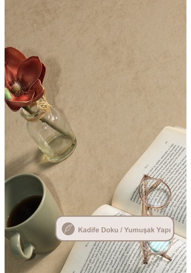 Elart Soft Kadife Masa Örtüsü Dikdörtgen 150x220 Cm Bej Bej