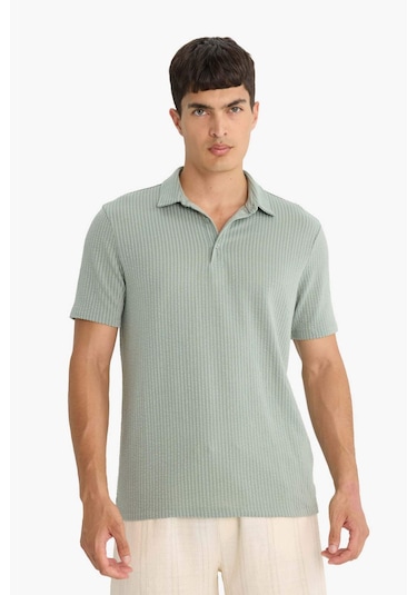 DeFacto Slim Fit Dar Kesim Polo Yaka Pamuklu Kısa Kollu Tişört X2594AZ25SPGN1217