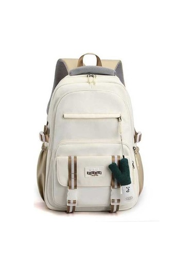 Luckydog Xiyyadms Genç Stil Nilon Sırt Çantası - Saçma, Kalemlik, Su Bardağı - Ayarlanabilir Askılar - Beyaz Soğan Aksesuarı Çok Renkli