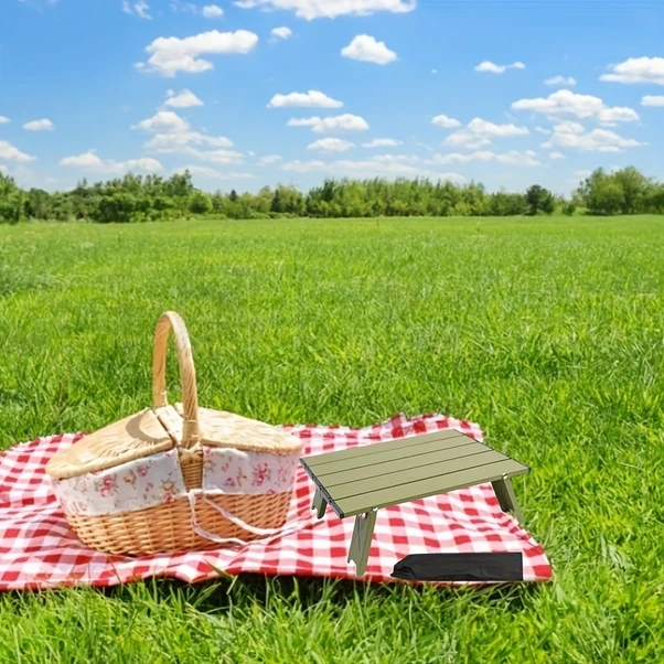 Oldfriend Siyah 1 Adet Ultra Hafif Portatif Alüminyum Kamp Masası - Kamp, Piknik & Outdoor Siyah