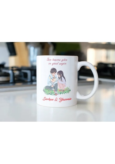 Sevgililer Günü Kupa Bardak Model-015 Beyaz