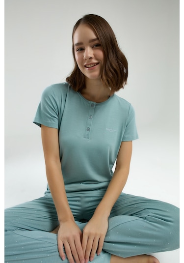Pierre Cardin Kadın Yeşil Pijama Takımı Pc8985-s-v1 Yeşil