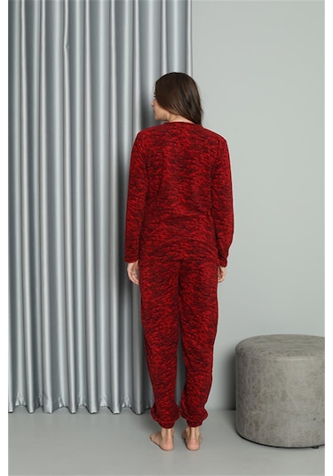 Akbeniz Welsoft Kadın Polar Sevgili Kombini Pijama Takımı 50125 Tek Takım Fiyatıdır - Xl Kırmızı