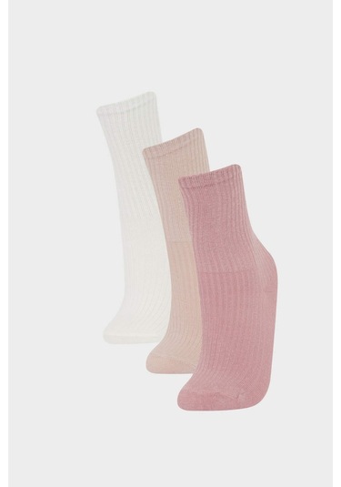 Defacto Kız Çocuk 3lü Pamuklu Uzun Çorap F7212a8nskr1 ÇoK Renkli