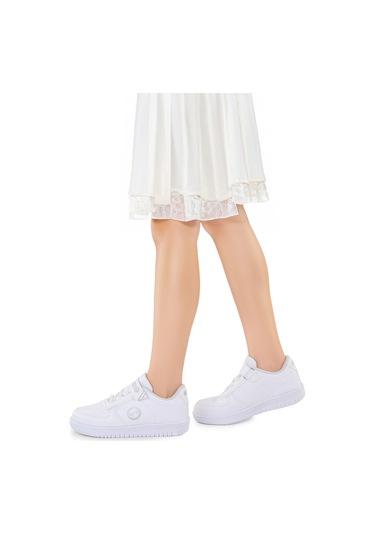 Kiko Kids Retka Cırtlı Günlük Kız Çocuk Spor Ayakkabı Beyaz - Beyaz
