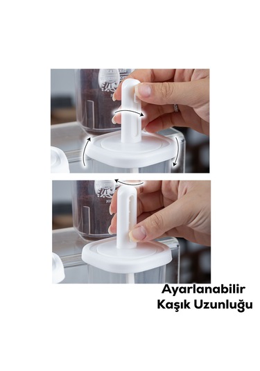 Porsima 1103 14lü Kaydırmalı Kaşıklı Kapaklı Baharatlık Seti Beya Beyaz