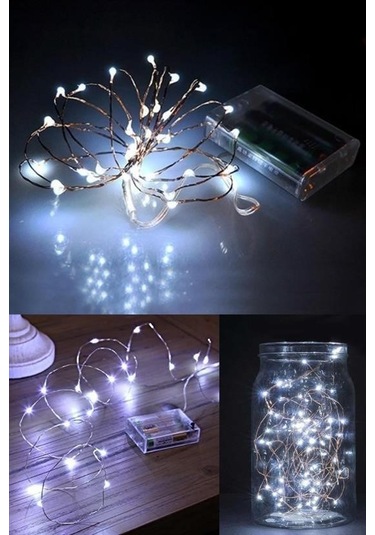 Buffer Pilli 5 Metre Dekoratif Peri Led Beyaz Aydınlatma Süsleme Lambası Çok Renkli