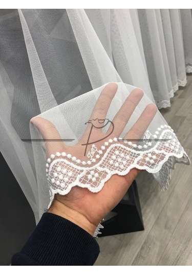 Tül Perde Taç Marka Etek Grek Zülküf Desen Ekru