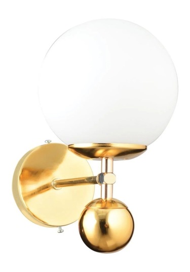 İstanbul Avize Larin Tekli Gold Beyaz Glop Camlı Aplik