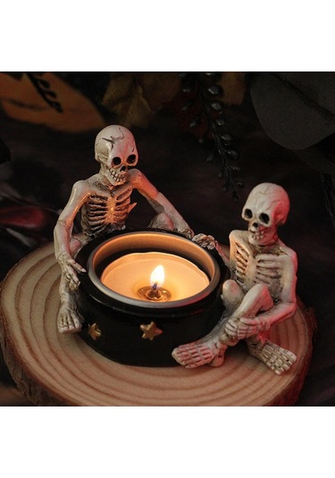 Suntek Cadılar Bayramı Mumluk Pratik 8,8-cm-x-6,6-cm-x-5,8-cm