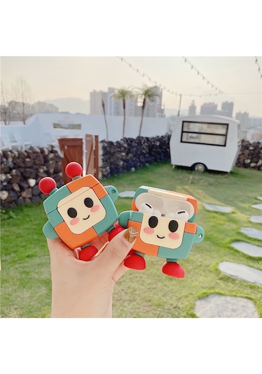 E2M Airpods 1-2 Uyumlu Kılıf Super Robot Renkli