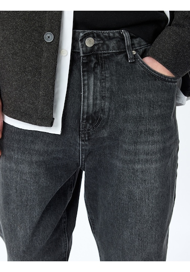 Koton Cepli Normal Bel Loose Fit Jean Pantolon - Steve Jean Gri 5wam40105ıd Gri