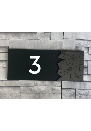 Dekoratif Aynalı Füme Kapı Numarası (455065960)