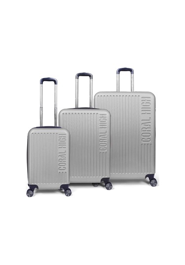 Coral High Abs Gümüş 3'lü Valiz Seti 16430 Gümüş