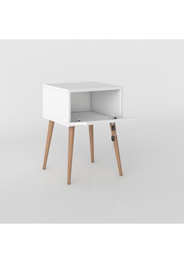 Kenzlife Komodin Kazuki Byz 60 39 39 Komidin Ahşap Ayaklı Kitaplık Ayakkabılık Kapaklı Arkalıklı Beyaz