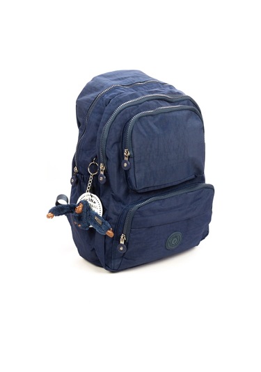 Suya Dayanıklı Krinkıl / Klinkır Kumaş Çok Gözlü Sırt Ve Okul Çantası Lacivert 8813