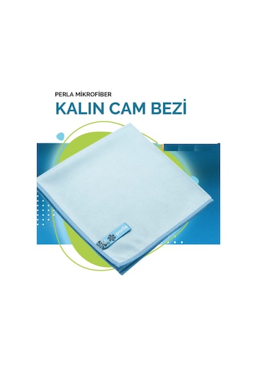 Perla Mikrofiber Kalın Cam Bezi Mavi 40 x 40 CM