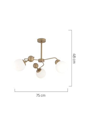 Florit 3'lü Eskitme Beyaz Camlı Modern Mutfak Yatak Odası Salon Avize