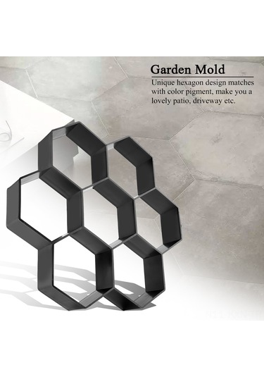 Kosona Hexagon Desenli Bahçe Yol Formu - Pp Malzeme, 1600 Kullanıma Dayanıklı, Beton Yolluk Ve Patio Dıy Oluşturucu