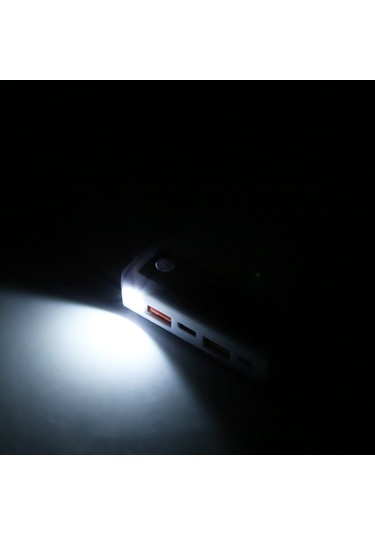 Haweel Dıy 6 X 18650 24w Hızlı Şarj Güç Bankası Kutusu Ekranlı Kılıf, Dahil Değil Beyaz