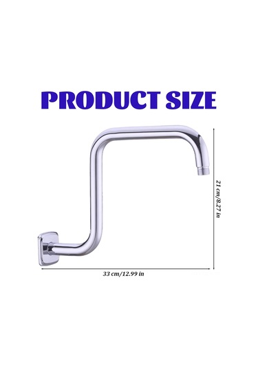 Qingmipy Stainless Steel Duş Başlığı Geliştirici Kolu, 22mm Flanşlı Ayarlanabilir Yükseklik Artırıcı, Banyo Konforu İçin Esnek Açılı Duş Kolu Gümüş