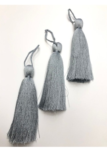 FdayAksesuar Dekoratif Şerit Aksesuar Gri Tekli Püskül 10cm 1 Adet-tps-1098 FRDY9120