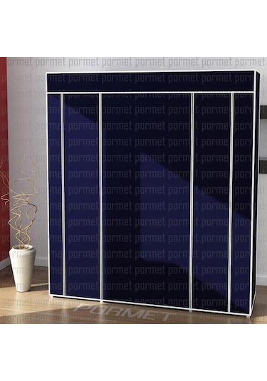 Beyazpazar Bez Dolap Metal Profilli Bez Dolap Portatif Bez Dolap Lacivert