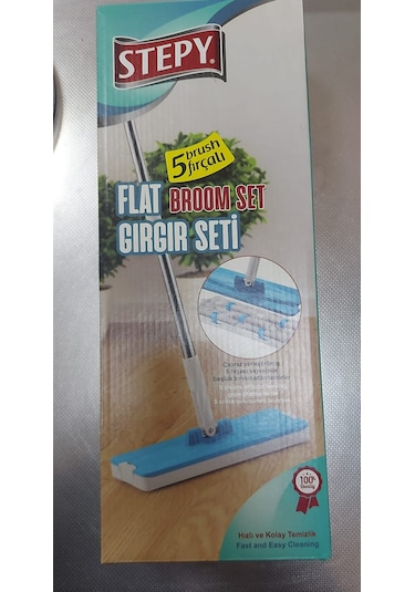 Stepy Flat Broom Set Gırgır Seti Beyaz - Mavi