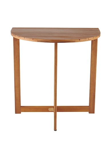 Yarı Katlanır Masa 70 Cm Bahçe Masası Balkon Masası Kahverengi