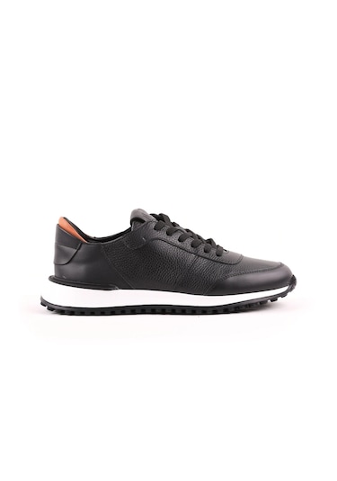 Libero 5144 Siyah Hakiki Deri Erkek Günlük Casual Deri Sneaker Siyah