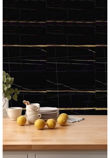 10 Adet 60x30 Kendiden Yapışkanlı Siyah Duvar Paneli