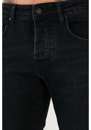 Buratti Pamuklu Slim Fit Normal Bel Dar Paça Jeans Erkek Kot Pantolon 1115C14Napoli Siyah