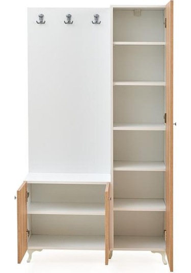 Just Home Aynalı Portmanto - Sonoma / Beyaz Sonoma / Beyaz