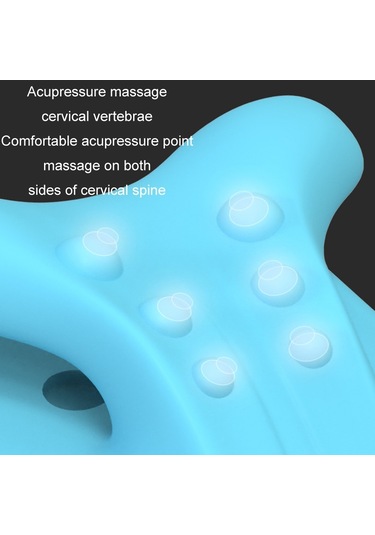 Boyun Masajı Servikal Spondiloz Düzeltme Yastığı, Renk: 877 Boynuzu Mavi Çok Renkli