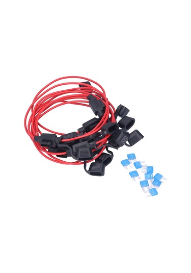 Springsun 10 Adet Su Geçirmez Inline Sigorta Tutucu Seti - 18awg Tel, 15a Bıçaklı Sigorta, Araç/motosiklet Devre Koruma