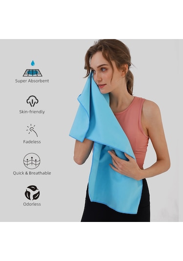 Konesam Mikrofiber Spor Havlu - Hızlı Kuruyan, İki Yönlü Kadife, Spor Ve Yürüyüş İçin Uygun, Mor, Silindirik Çantalı, 40x80 Cm Mor